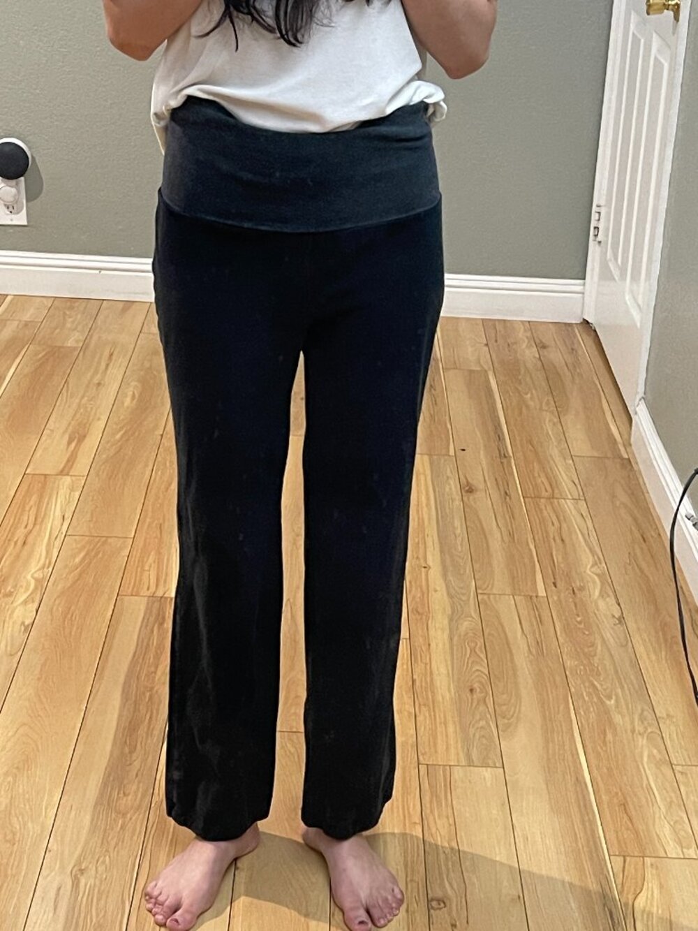 Women's Black Wide Leg Yoga Lounge Pants High Waist Pull-On Stretch Pants Size S